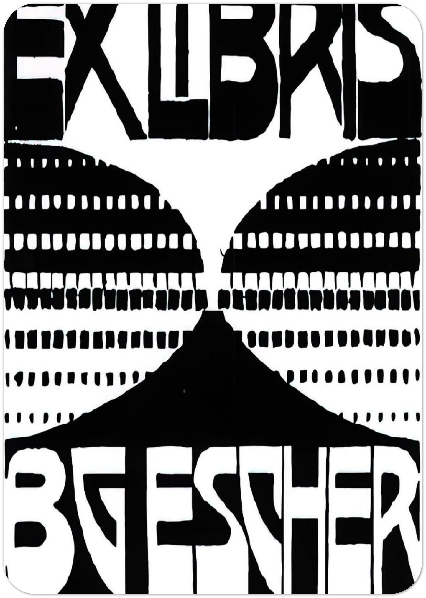 BOOKPLATE B G ESCHER BEER By MC Escher Pack of 10 Post Cards | MC Escher Post Cards | A6 (10.5 x 14.8 cm) - 4.1 x 5.8 inches