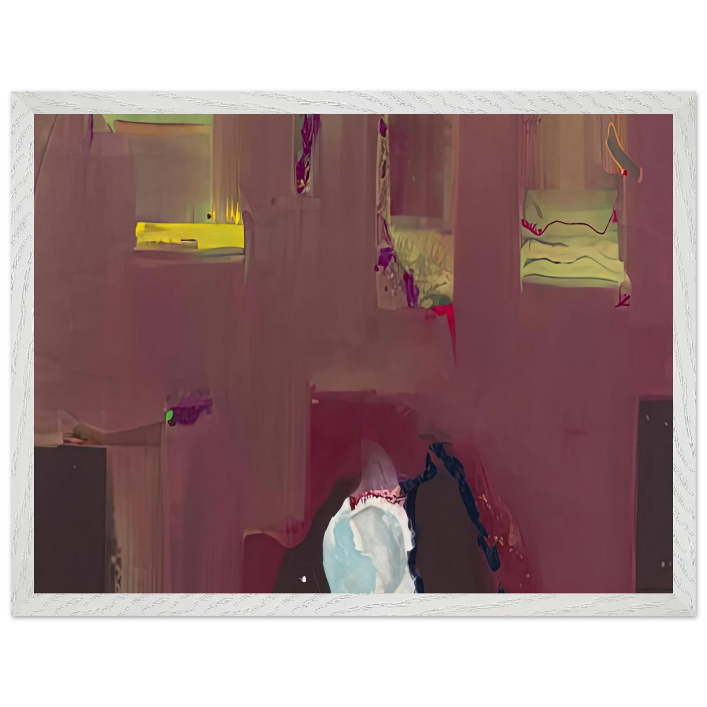 Helen Frankenthaler - Yin Yang, 1990- Wall Art - 30x40 cm / 12x16 inches - Premium Wooden Framed Poster With Fine Art Paper - White frame