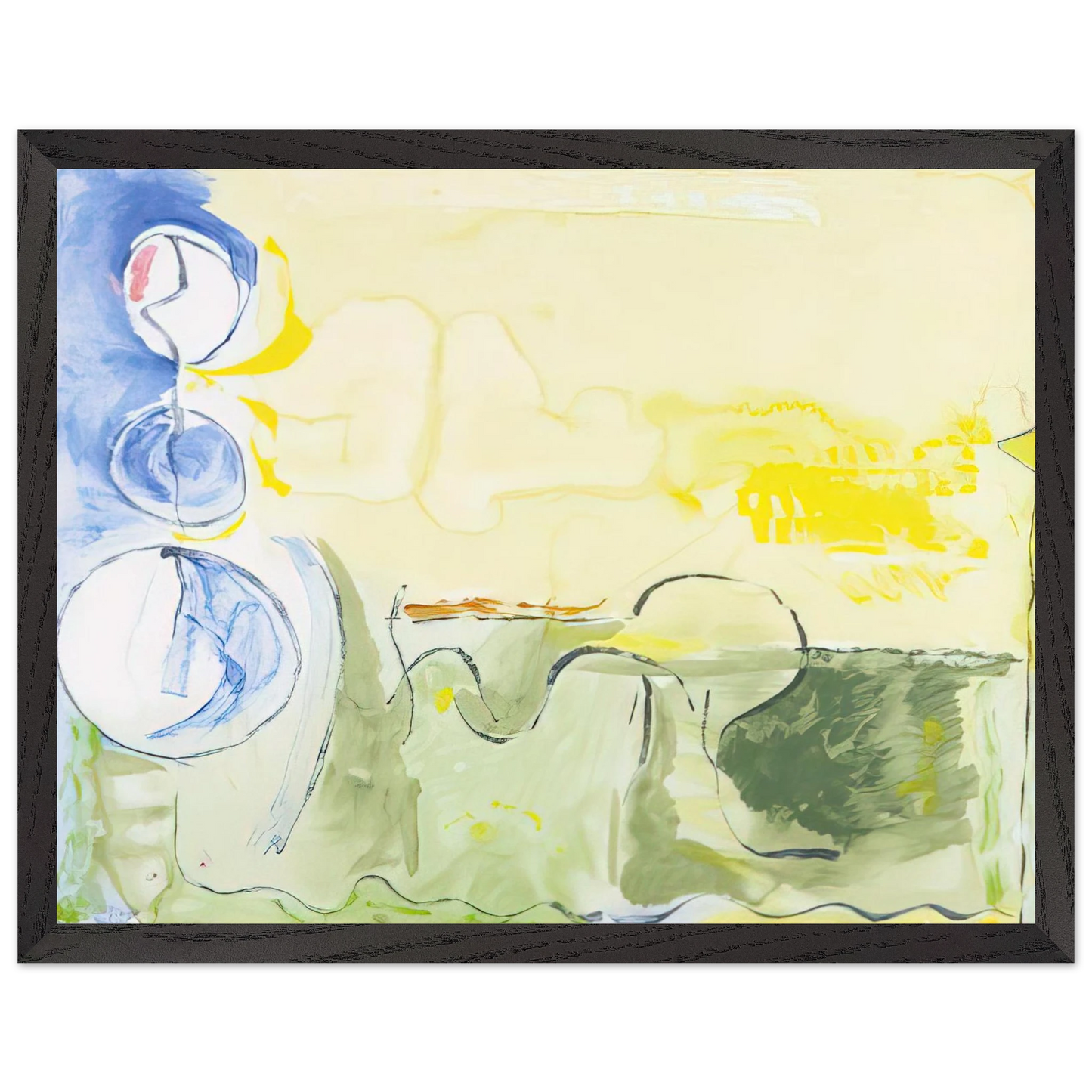 Helen Frankenthaler - Flotilla - 2006 Wall art - A1 (59.4 x 84.1  cm) - Premium Wooden Framed Poster With Fine Art Paper - White frame