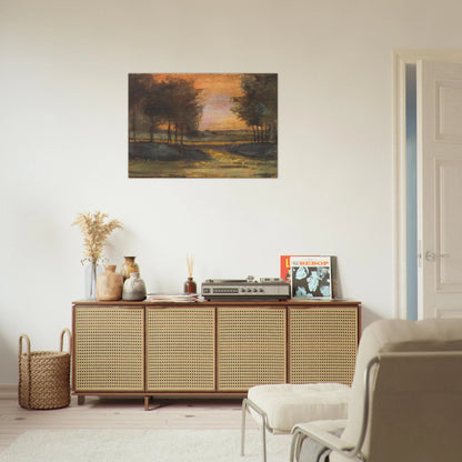 The Landscape in Drenthe - Vincent van Gogh Brushed Aluminum Print - 70x100 cm / 28x40 inches | Vincent van Gogh Aluminum Print | Vincent van Gogh Prints