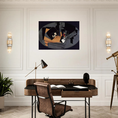 PLAYING CARDS AND SIPHON 1916 - Juan Gris Brushed Aluminum Print - 70x100 cm / 28x40 inches | Juan Gris Aluminum Print | Juan Gris Prints