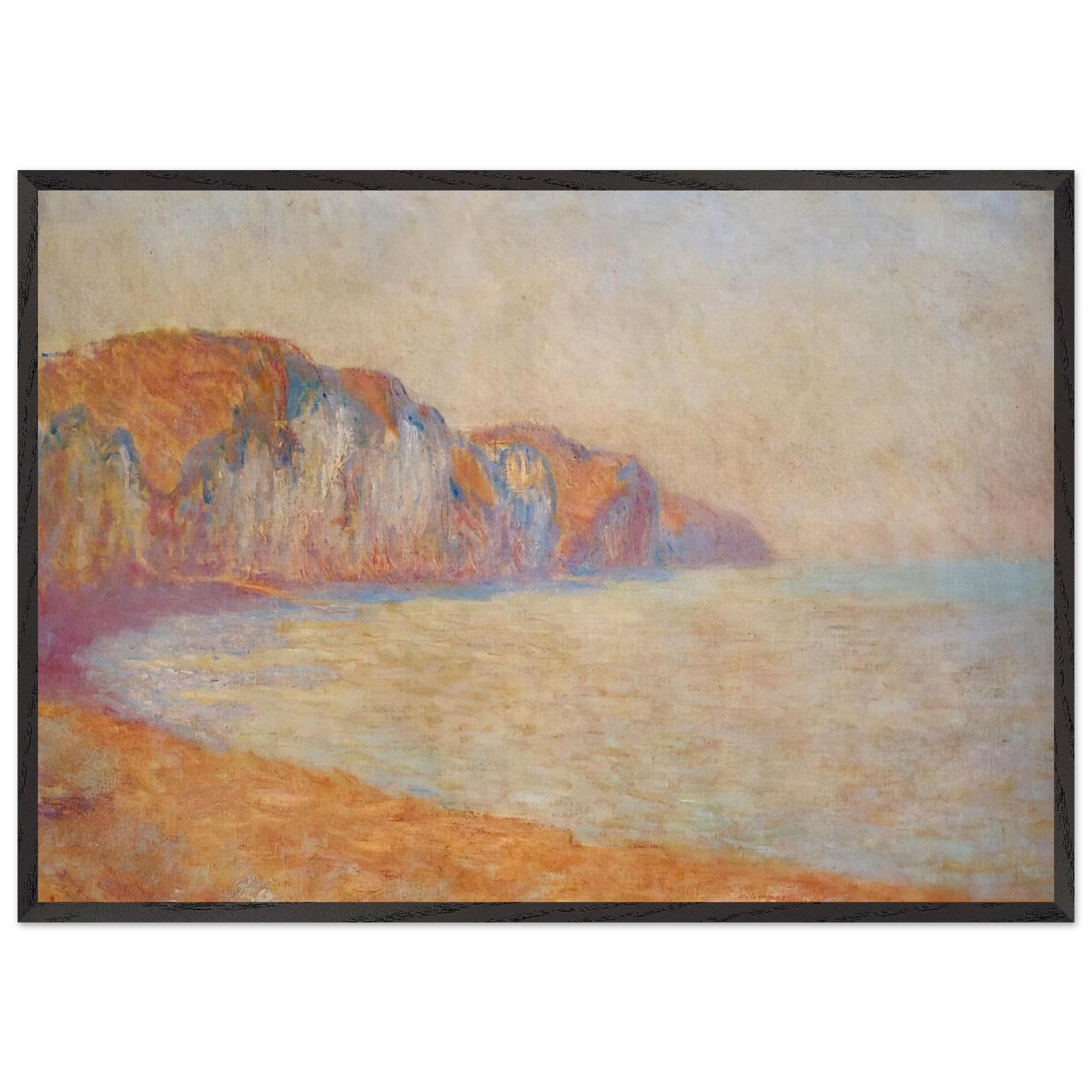 Cliff at Pourville in the Morning - claude monet Framed Art Print – Black Wooden Frame - Default Title - -Framed Art Print