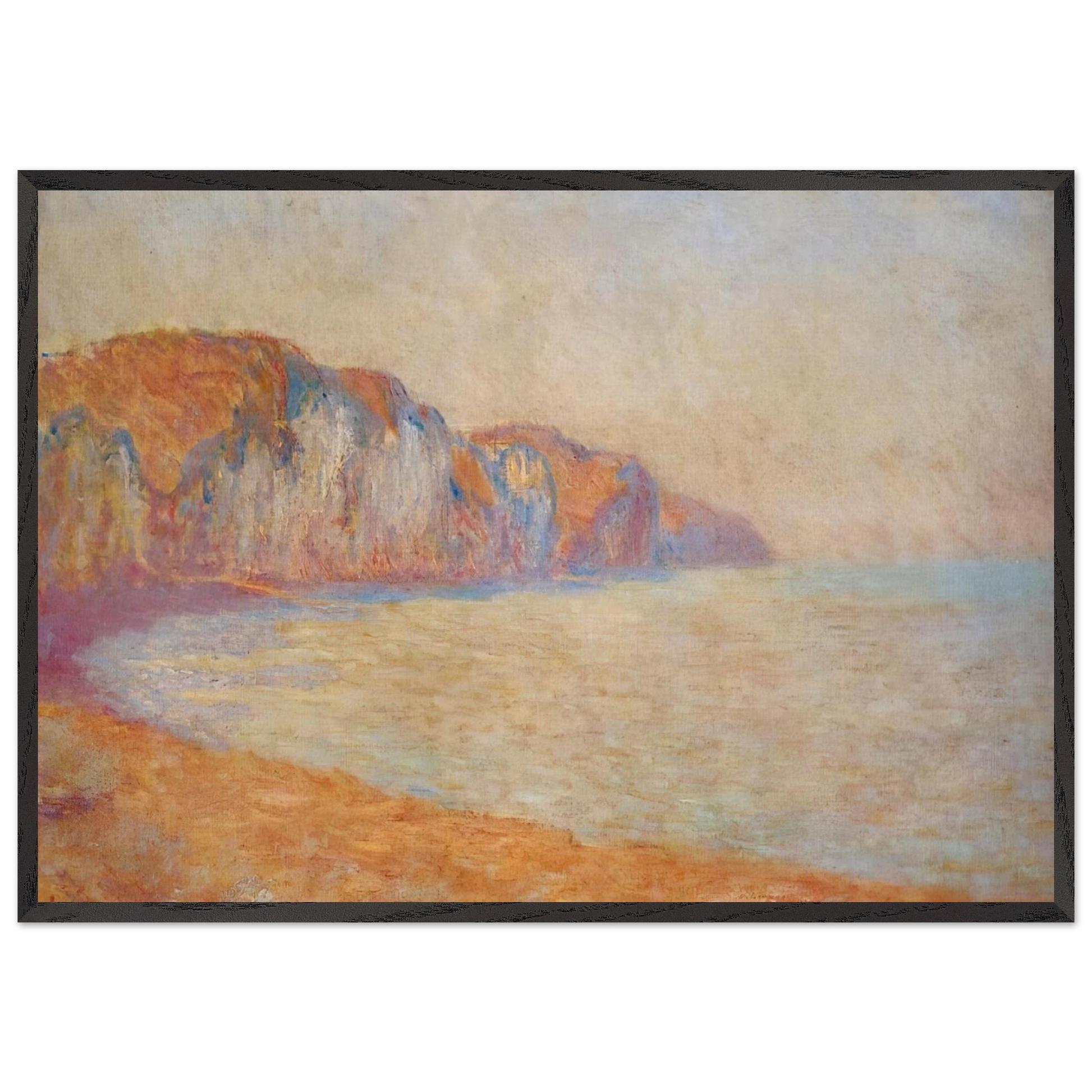 Cliff at Pourville in the Morning - claude monet Framed Art Print – Black Wooden Frame - Default Title - -Framed Art Print