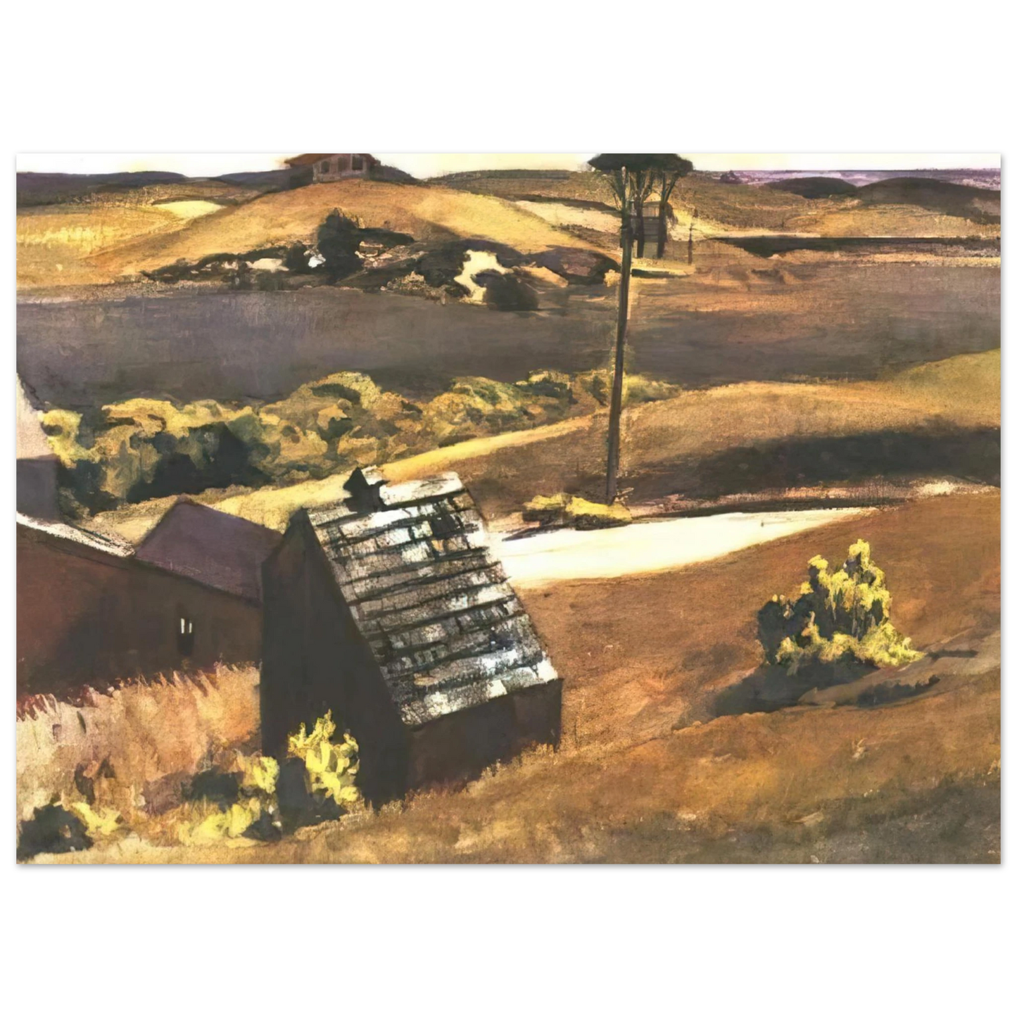 Edward Hopper - Burly Cobb Hen Coop and Barn Fine Art Poster - 75x100 cm / 30x40 inches