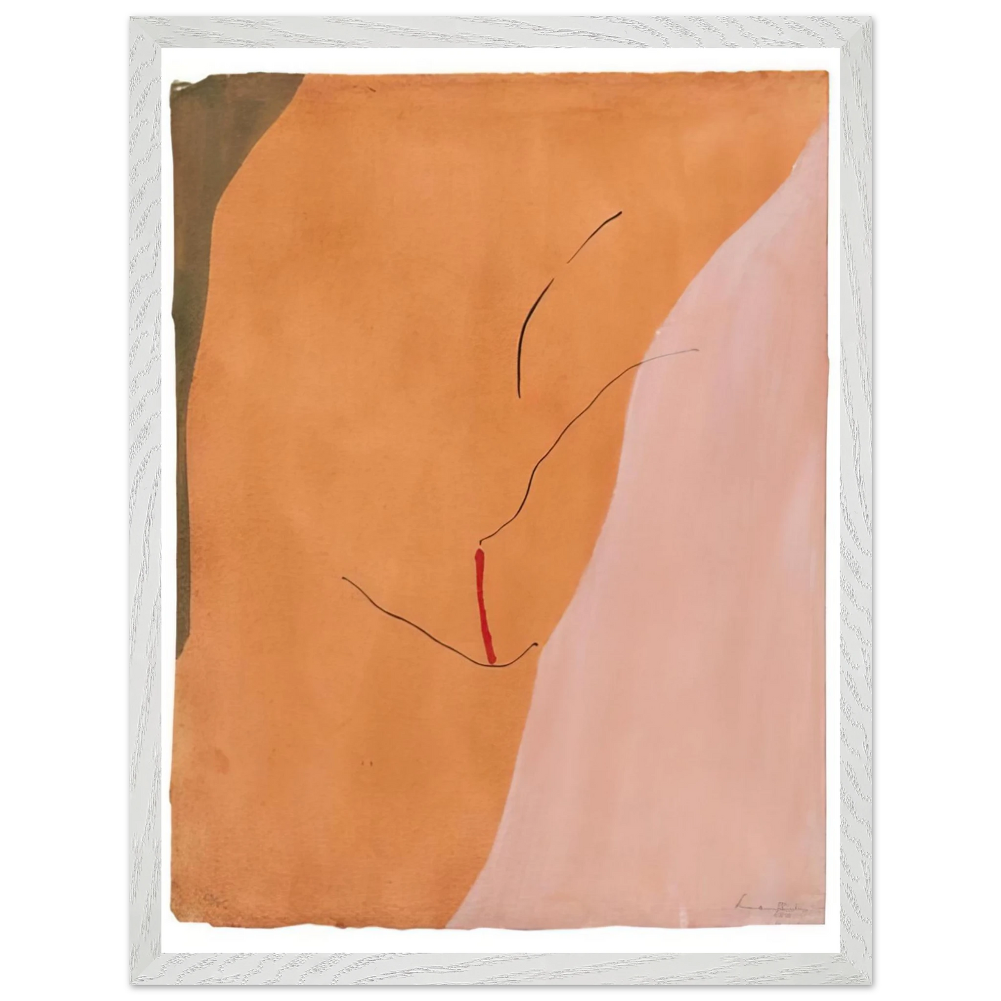 Helen Frankenthaler - Sanguine Mood - 1971 Wall art - A1 (59.4 x 84.1  cm) - Premium Wooden Framed Poster With Fine Art Paper - Black frame