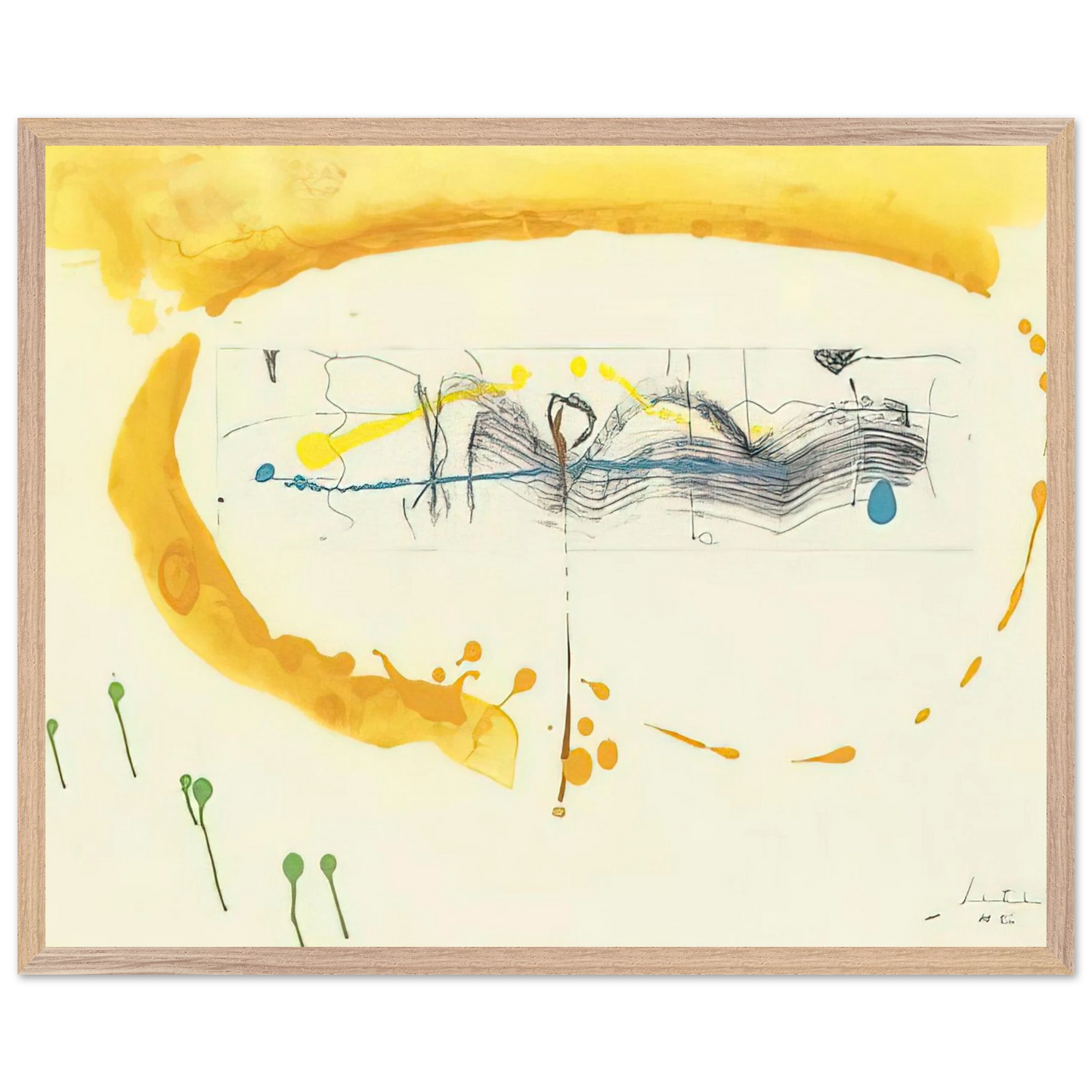 Helen Frankenthaler - Making Music - 2000 Wall art - A2 (42 x 59.4  cm) - Premium Wooden Framed Poster With Fine Art Paper - Black frame