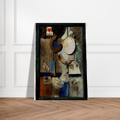 MERZBILD ROSSFETT 1919 - Kurt Schwitters Brushed Aluminum Print - 70x100 cm / 28x40 inches | Kurt Schwitters Aluminum Print | Kurt Schwitters Prints