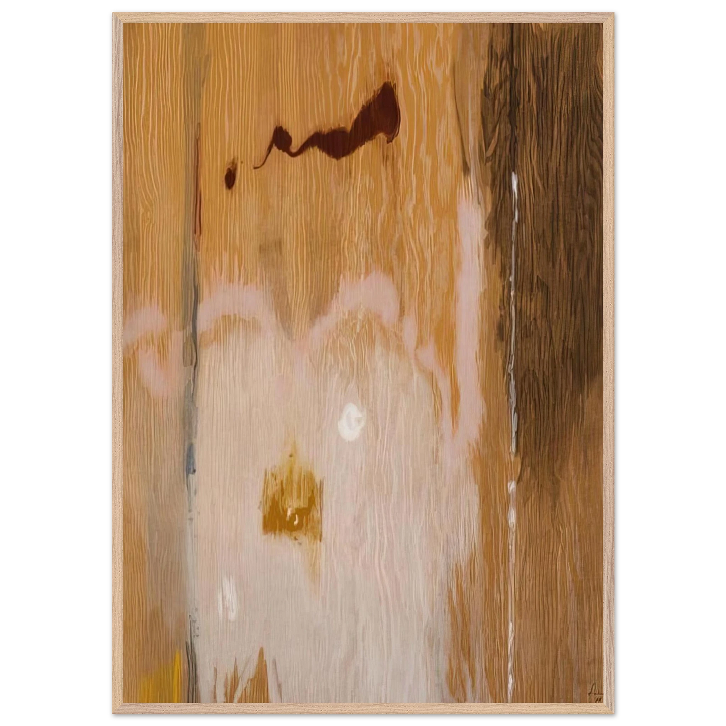 Helen Frankenthaler - Tales of Genji VI - 1998 Wall art - 28x43  cm / XL (11x17 inches) - Premium Wooden Framed Poster With Fine Art Paper - White frame