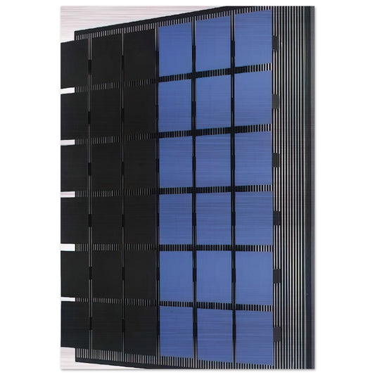 AZUL Y NEGRO - Jesus Rafael Soto Brushed Aluminum Print - 70x100 cm / 28x40 inches | Jesus Rafael Soto Aluminum Print | Jesus Rafael Soto Prints