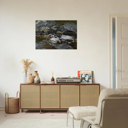 Cascade - 1974 - Neil Welliver Brushed Aluminum Print - 70x100 cm / 28x40 inches | Neil Welliver Aluminum Print | Neil Welliver Prints