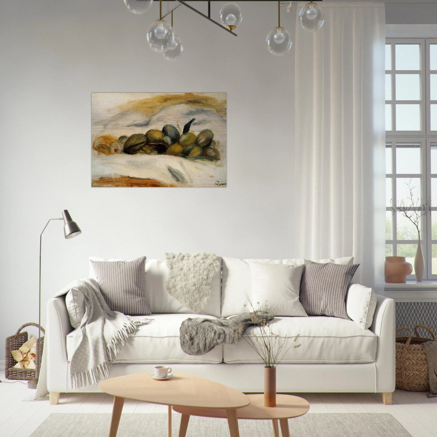 Still Life Almonds and Walnuts - Pierre-Auguste Renoir Brushed Aluminum Print - 70x100 cm / 28x40 inches | Pierre-Auguste Renoir Aluminum Print | Pierre-Auguste Renoir Prints
