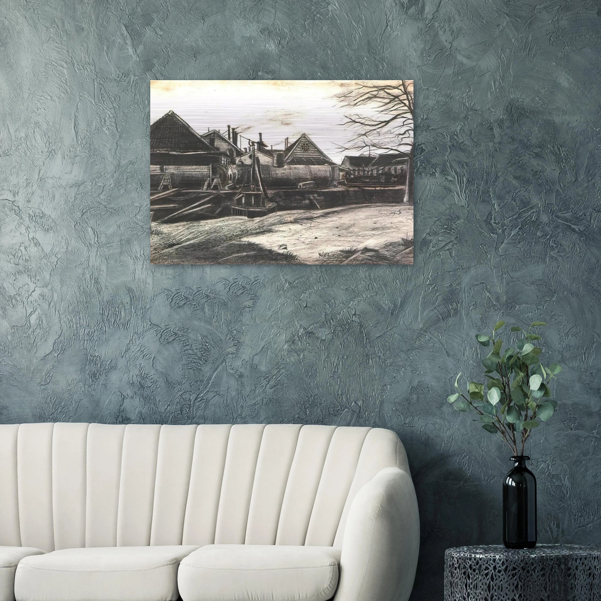 Factory - Vincent van Gogh Brushed Aluminum Print - 70x100 cm / 28x40 inches | Vincent van Gogh Aluminum Print | Vincent van Gogh Prints