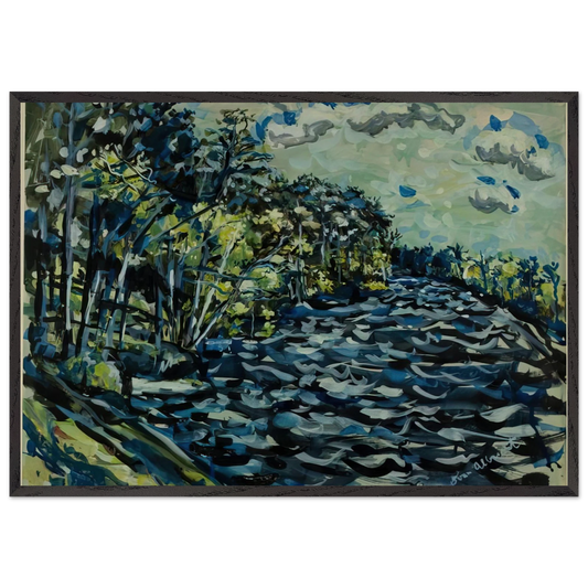 ST MARY S BLACK RIVER IS BLUE GEORGIA 1964 - Ivan Albright Framed Art Print – Black Wooden Frame - Default Title - -Framed Art Print