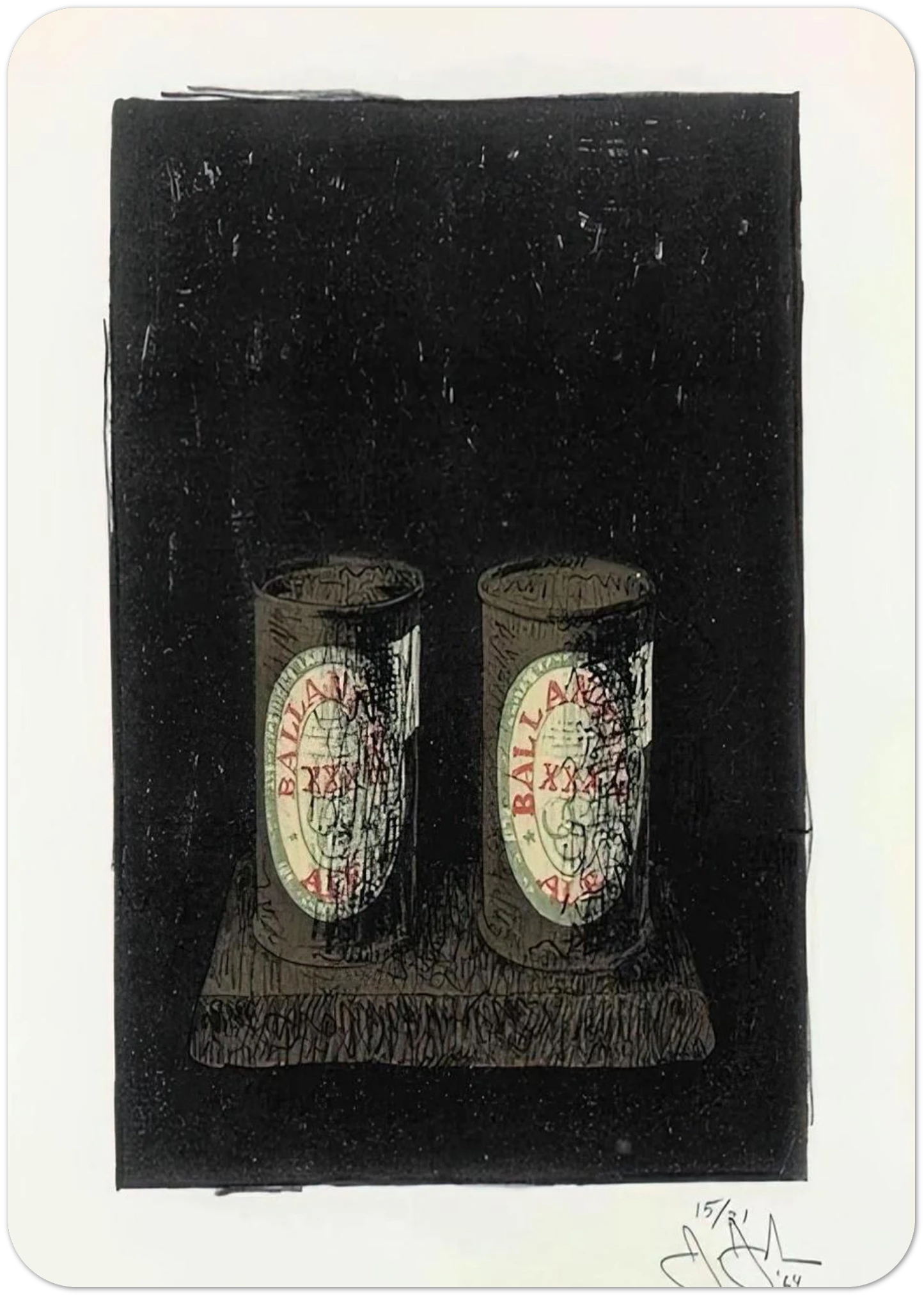 ALE CANS 1964 1 By Jasper Johns Pack of 10 Post Cards | Jasper Johns Post Cards | A6 (10.5 x 14.8 cm) - 4.1 x 5.8 inches
