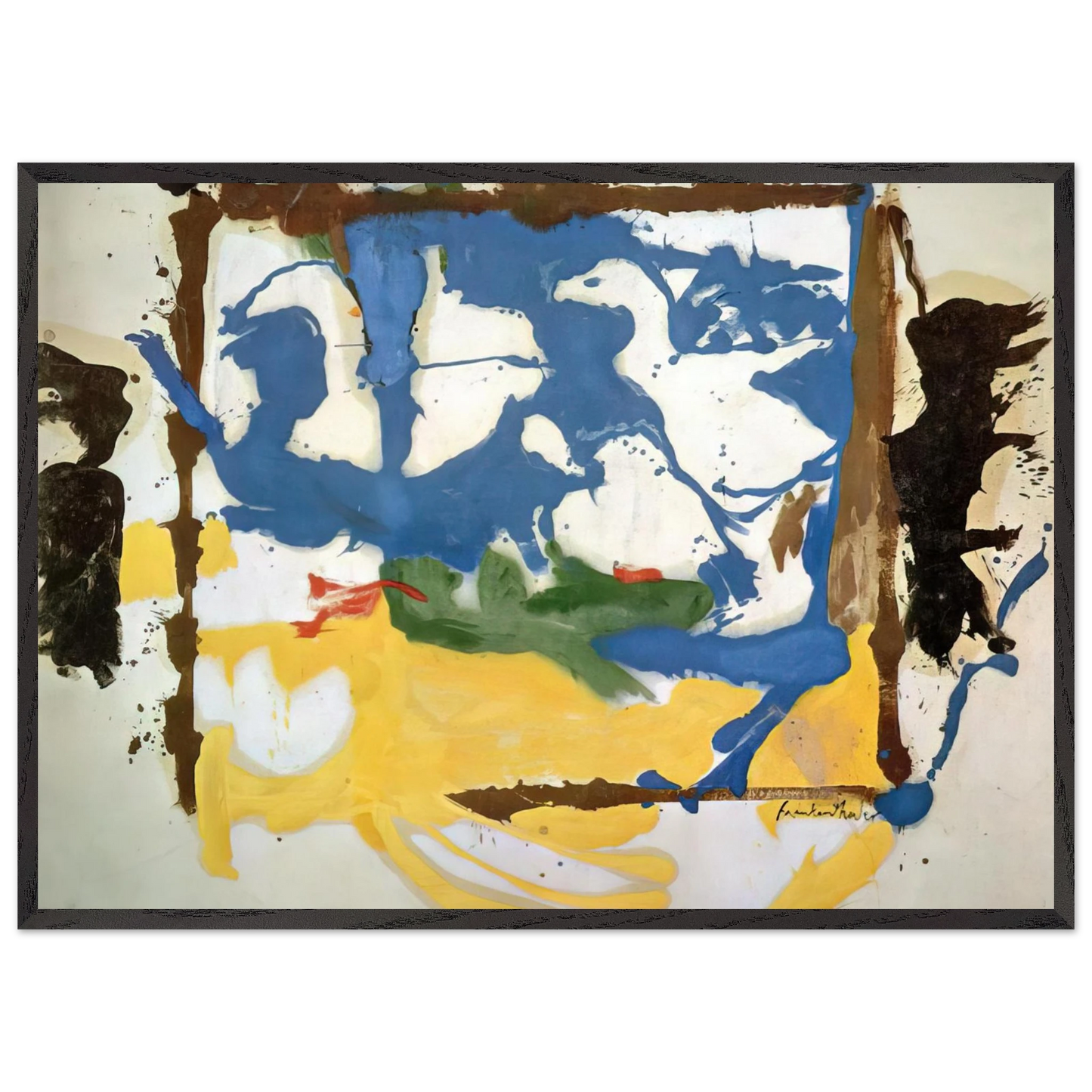Helen Frankenthaler - Swan Lake #2 - 1961 Wall art - 30x45 cm / 12x18 inches - Premium Wooden Framed Poster With Fine Art Paper - Wood frame