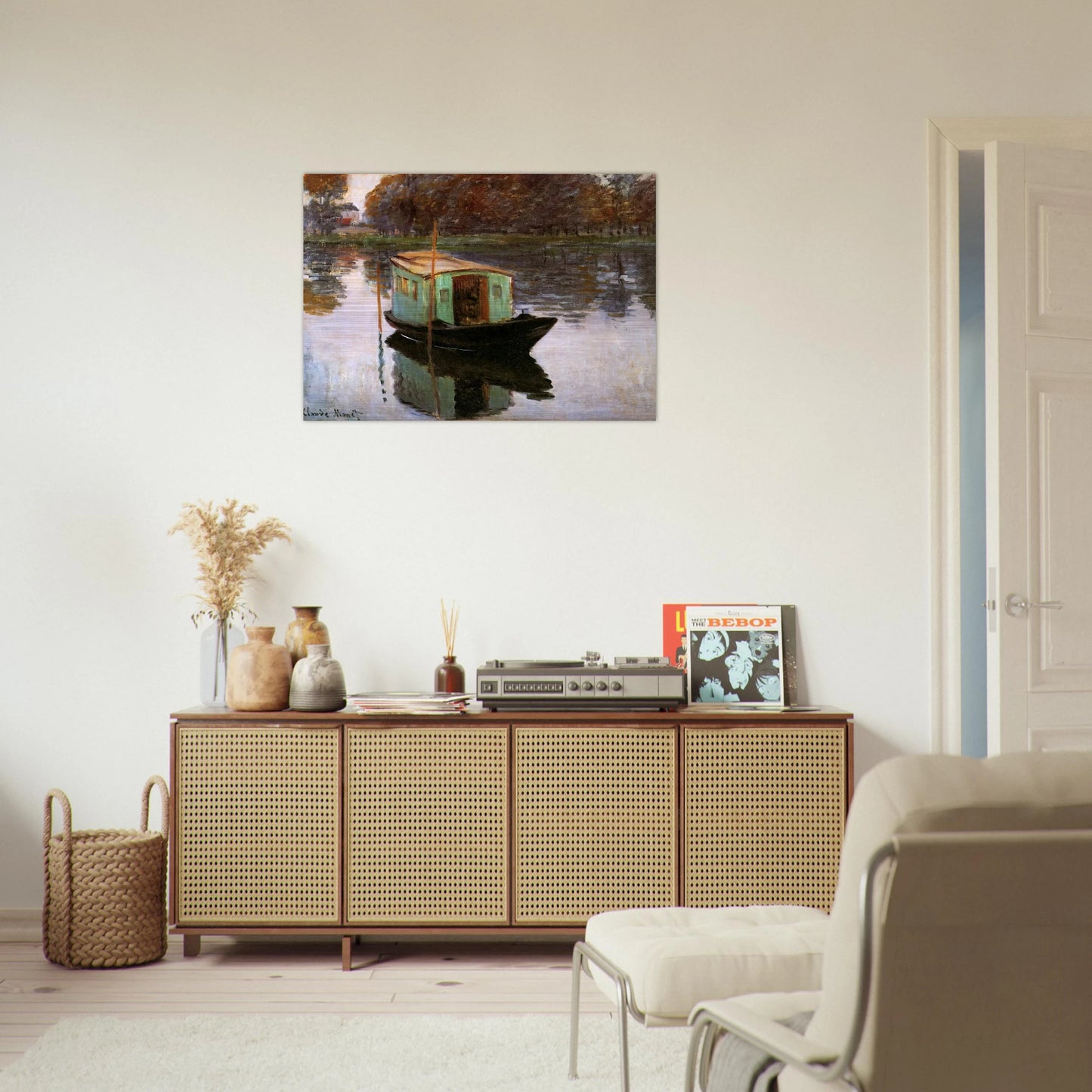 The Studio-Boat - claude monet Brushed Aluminum Print - 70x100 cm / 28x40 inches | claude monet Aluminum Print | claude monet Prints
