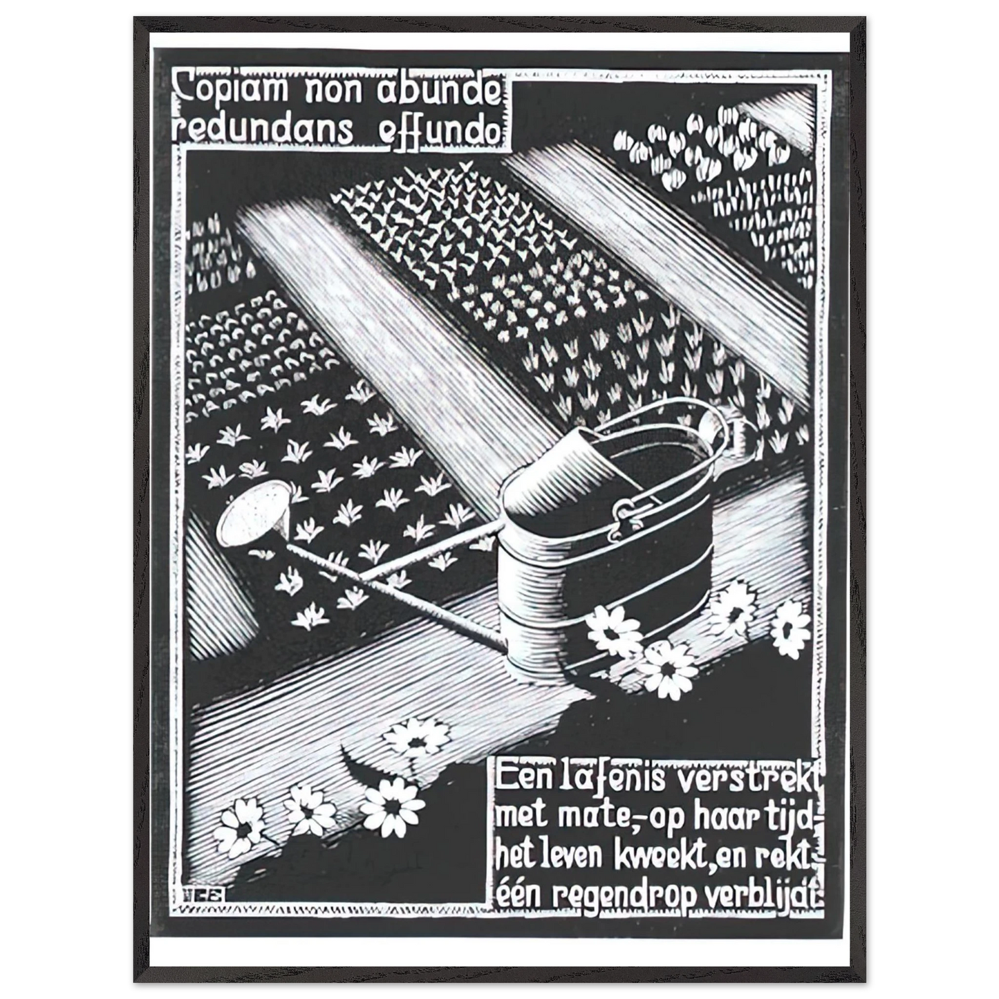 MC Escher - WATERINGCAN Wall Art - 30x40 cm / 12x16 inches - Fine Art Poster - -