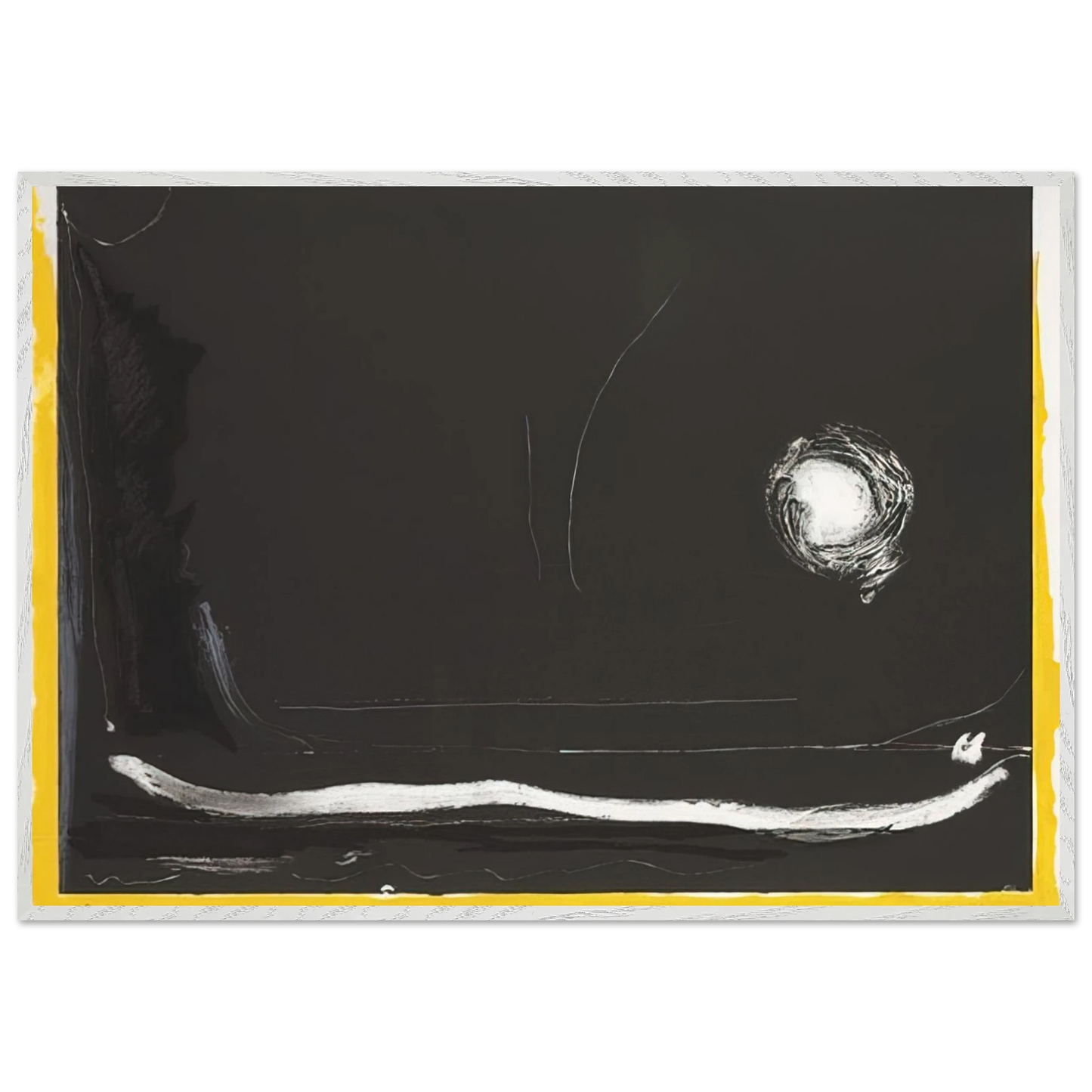 Helen Frankenthaler - Yellow Jack - 1985 Wall art - 50x70 cm / 20x28 Inches - Premium Wooden Framed Poster With Fine Art Paper - Black frame