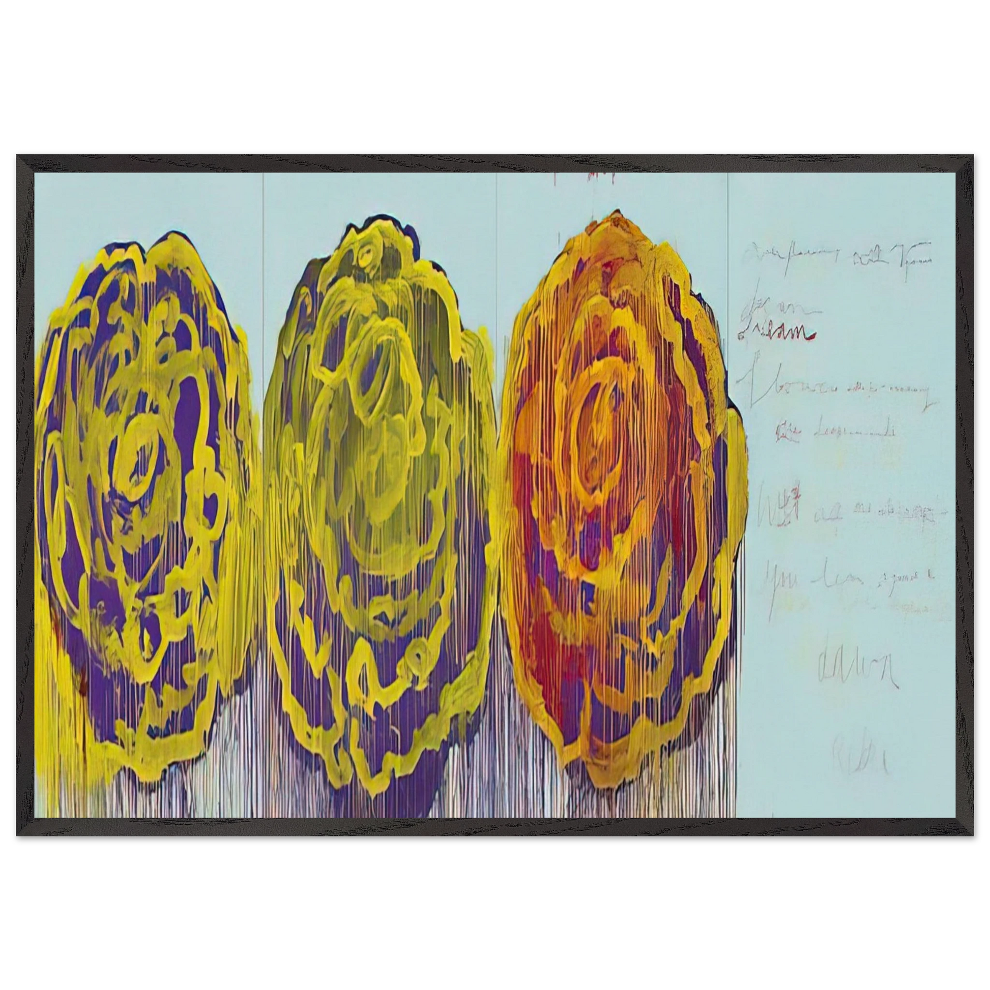 The Rose  III  - Cy Twombly Framed Art Print – Black Wooden Frame - Default Title - -Framed Art Print