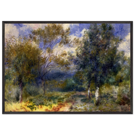 Sunny Landscape - Pierre-Auguste Renoir 70x100 cm / 28x40 inches Framed Art Print – Black Wooden Frame