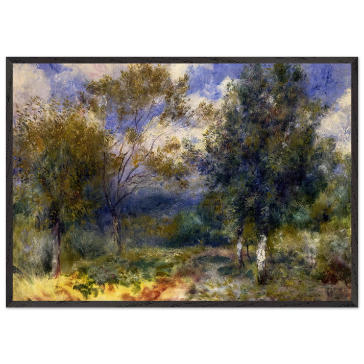Sunny Landscape - Pierre-Auguste Renoir 70x100 cm / 28x40 inches Framed Art Print – Black Wooden Frame