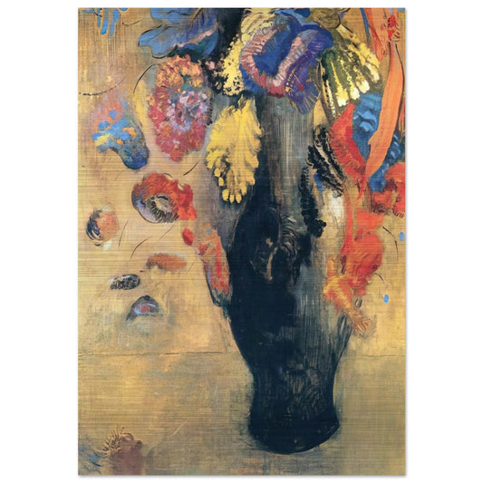 FLOWERS - Odilon Redon Brushed Aluminum Print - 70x100 cm / 28x40 inches | Odilon Redon Aluminum Print | Odilon Redon Prints