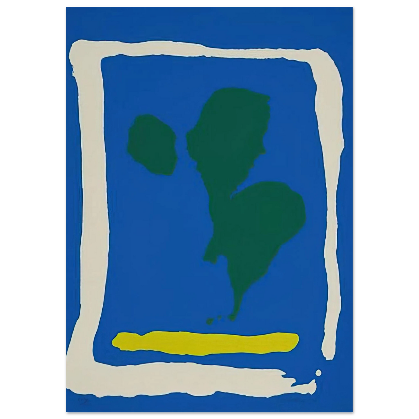 Helen Frankenthaler - Air Frame - 1965 Wall art - 40x40 cm / 16x16 inches - Premium Wooden Framed Poster With Fine Art Paper - Wood frame