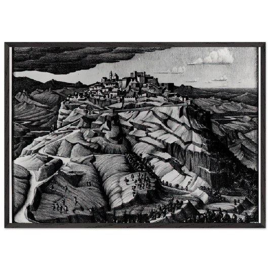 SANTA SEVERINA CALABRIA FEBRUARY 1931 1931 - MC Escher Framed Art Print – Black Wooden Frame - Default Title - -Framed Art Print