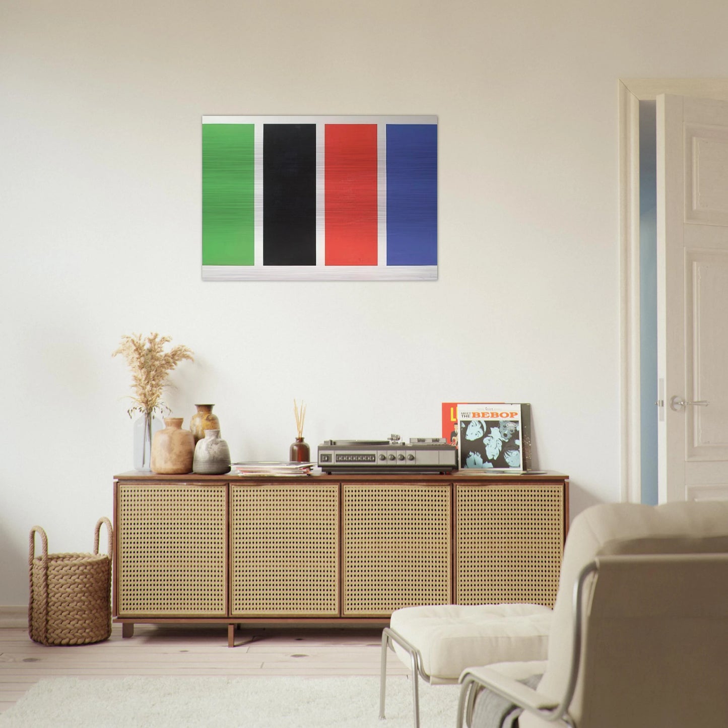 Four Panels - Ellsworth Kelly Brushed Aluminum Print - 70x100 cm / 28x40 inches | Ellsworth Kelly Aluminum Print | Ellsworth Kelly Prints