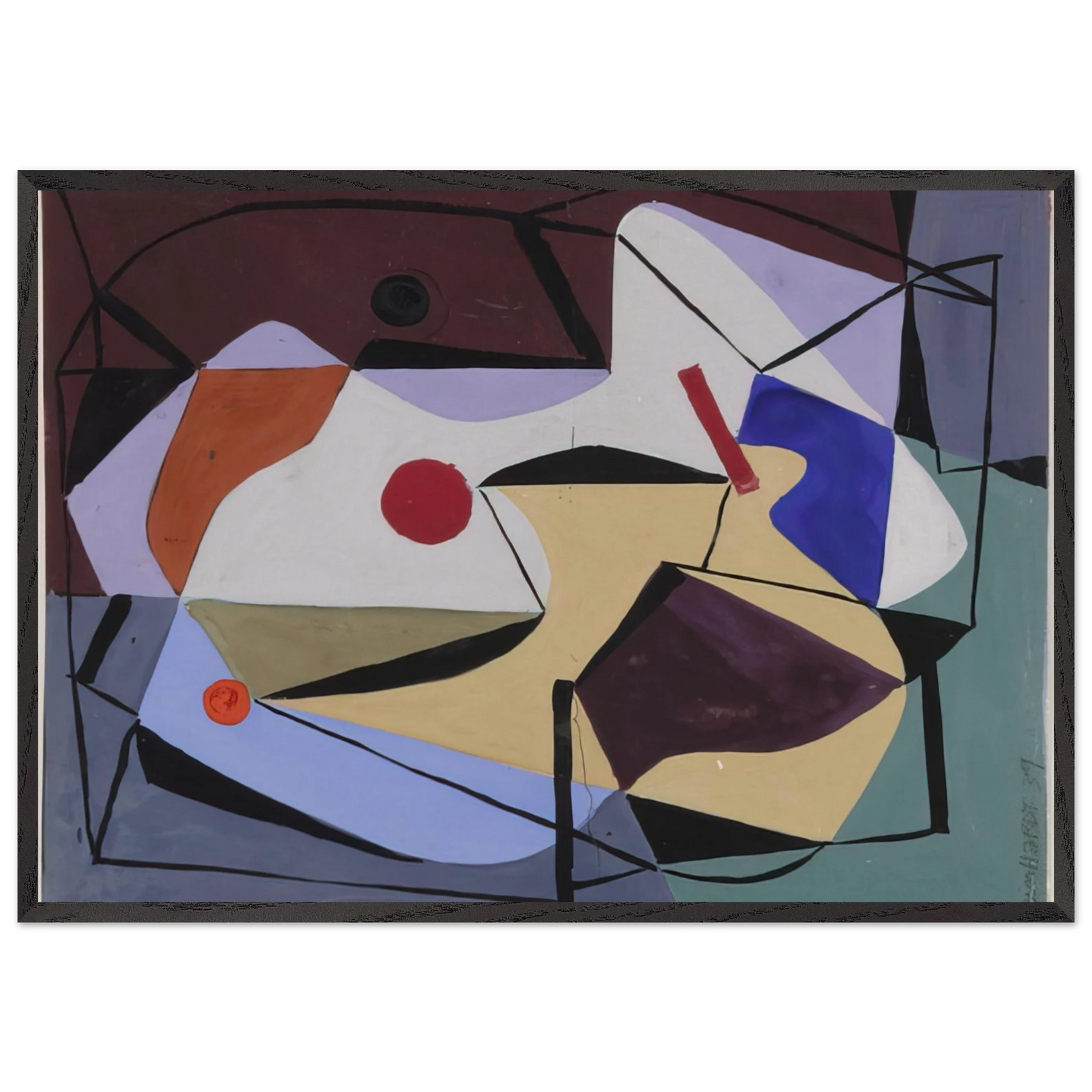 Study for a Painting - 1939 - Ad Reinhardt Framed Art Print – Black Wooden Frame - Default Title - -Framed Art Print