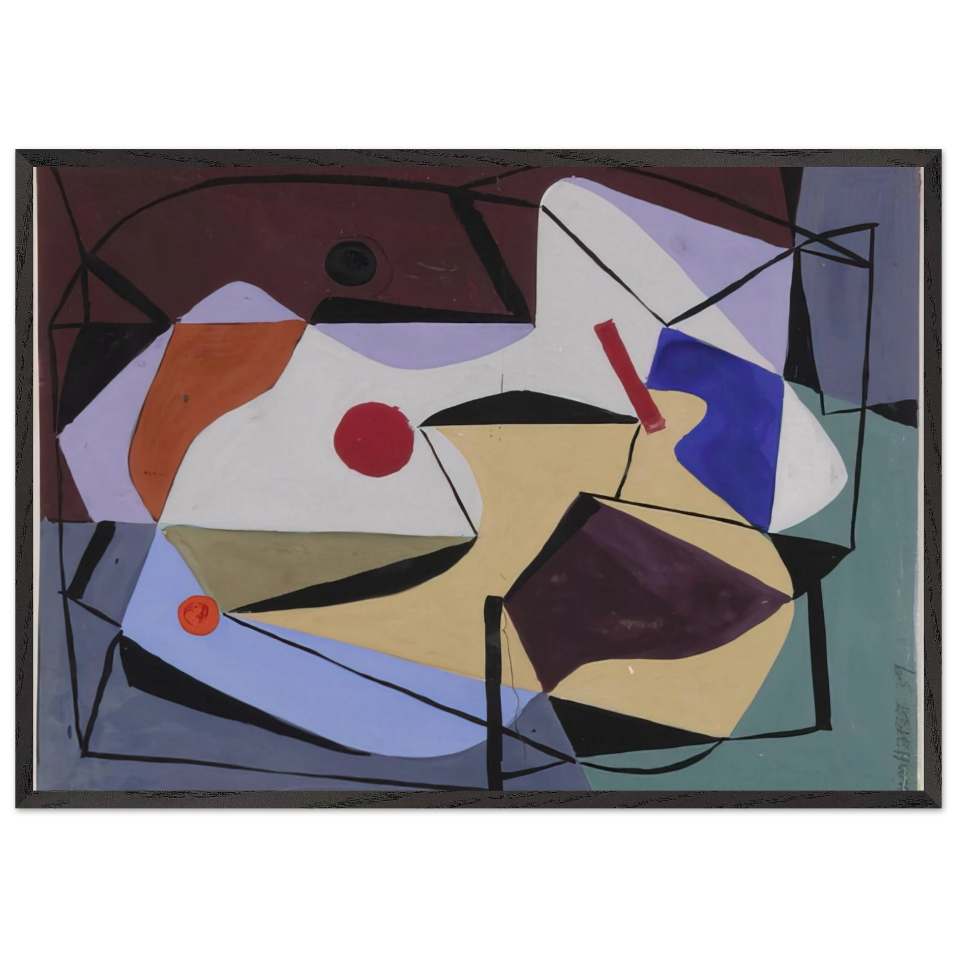 Study for a Painting - 1939 - Ad Reinhardt Framed Art Print – Black Wooden Frame - Default Title - -Framed Art Print