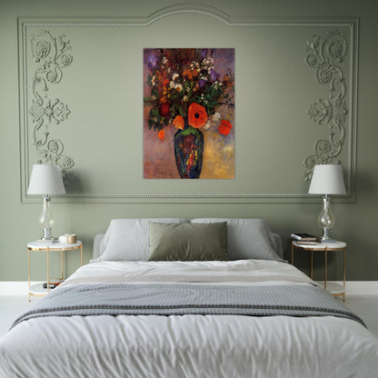 VASE DE FLEURS - Odilon Redon Brushed Aluminum Print - 70x100 cm / 28x40 inches | Odilon Redon Aluminum Print | Odilon Redon Prints