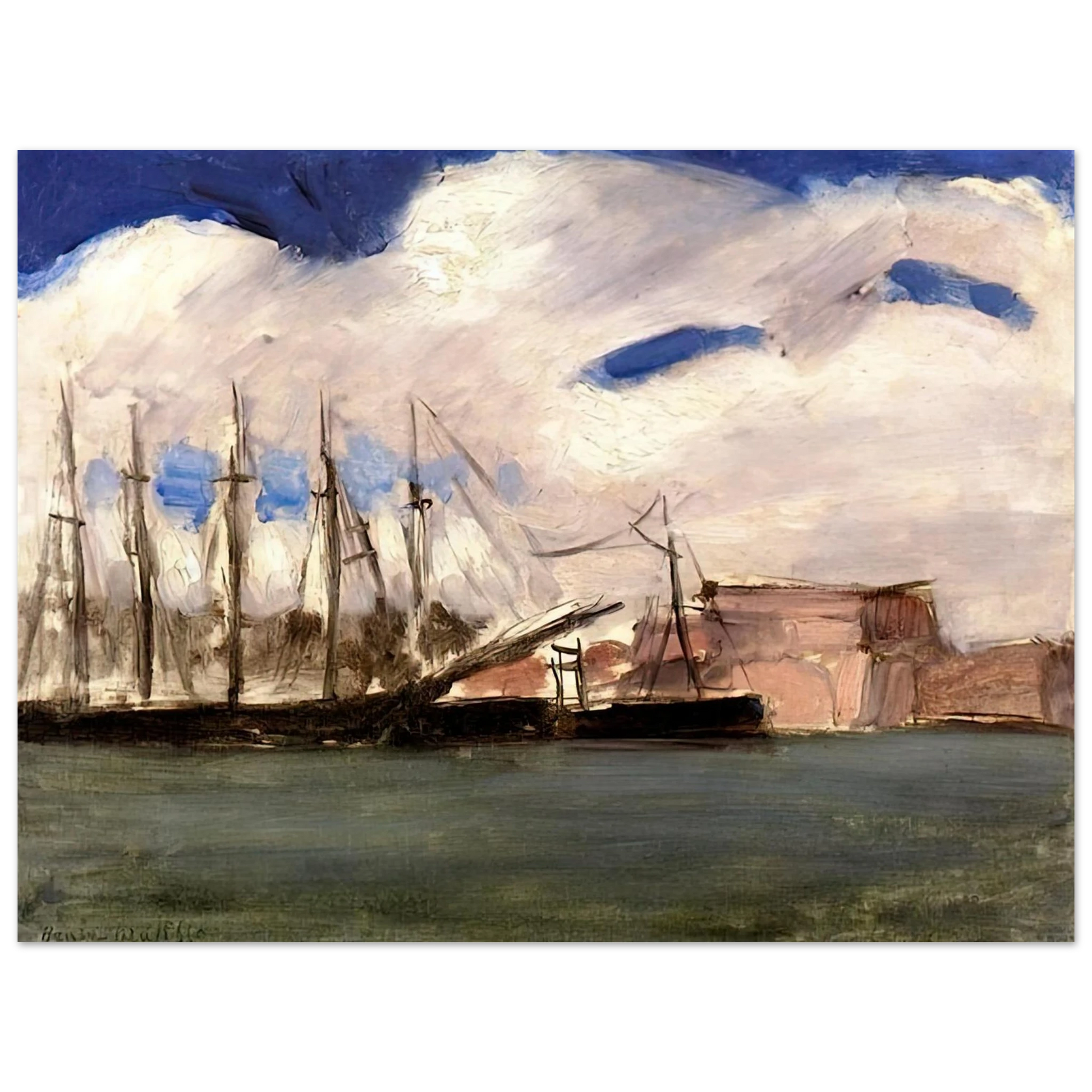 Henri Matisse - WHITE CLOUDS THE OLD PORT OF MARSEILLE 1918 Fine Art Poster - Default Title