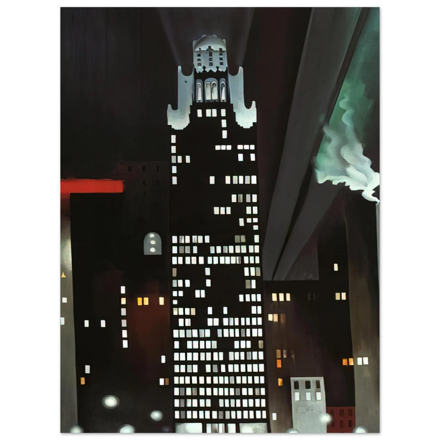 Georgia O'Keeffe - Radiator Building - Night, New York Fine Art Poster - 13x18 cm / 5x7 inches