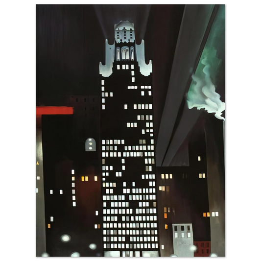 Georgia O'Keeffe - Radiator Building - Night, New York Fine Art Poster - 13x18 cm / 5x7 inches