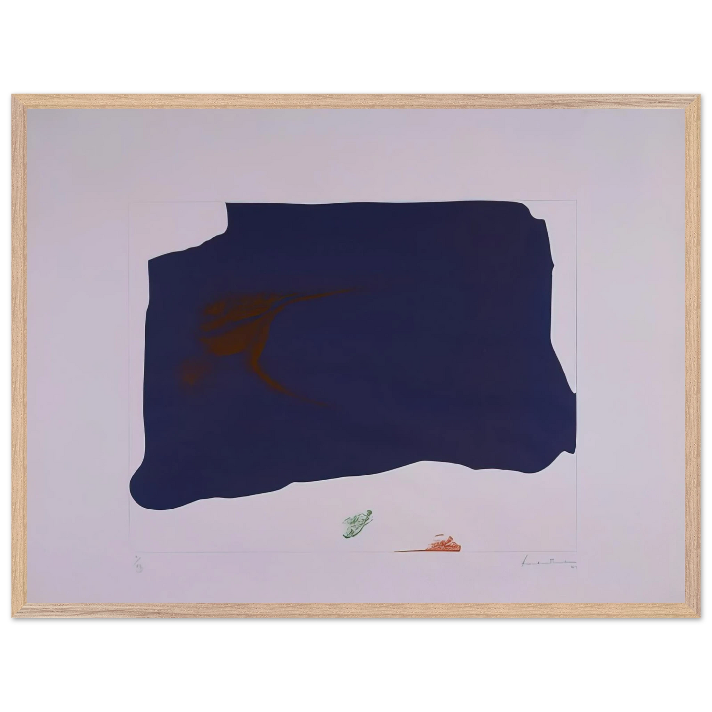 Helen Frankenthaler - Variation II on Mauve Corner - 1969 Wall art - 40x60 cm / 16x24 inches - Premium Wooden Framed Poster With Fine Art Paper - Black frame
