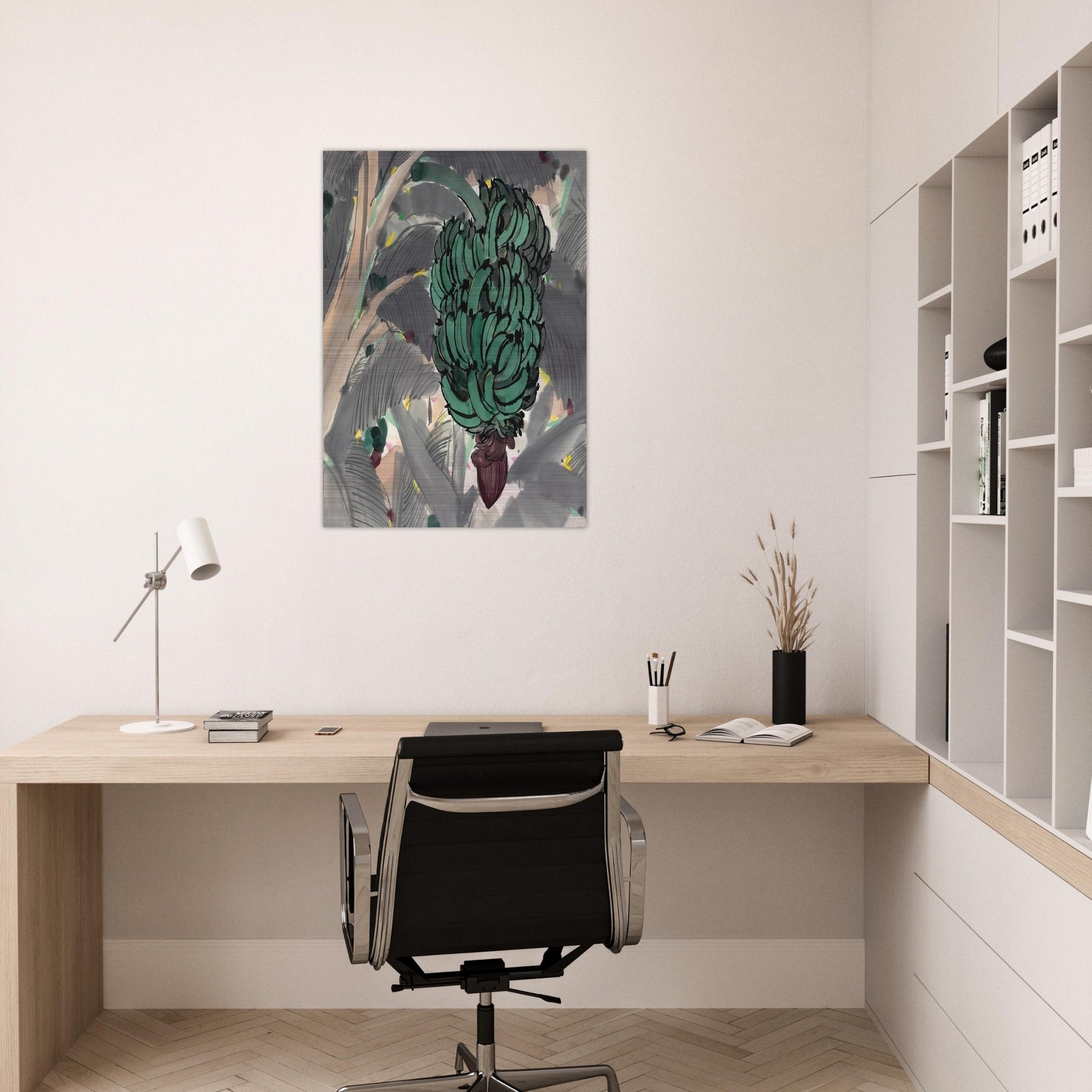 A Banana Garden Of Xishuangbanna - 1978 - Wu Guanzhong Brushed Aluminum Print - 70x100 cm / 28x40 inches | Wu Guanzhong Aluminum Print | Wu Guanzhong Prints