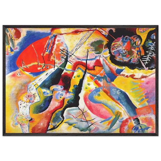 PAINTING WITH RED SPOT 1914 - Wassily Kandinsky Framed Art Print – Black Wooden Frame - Default Title - -Framed Art Print