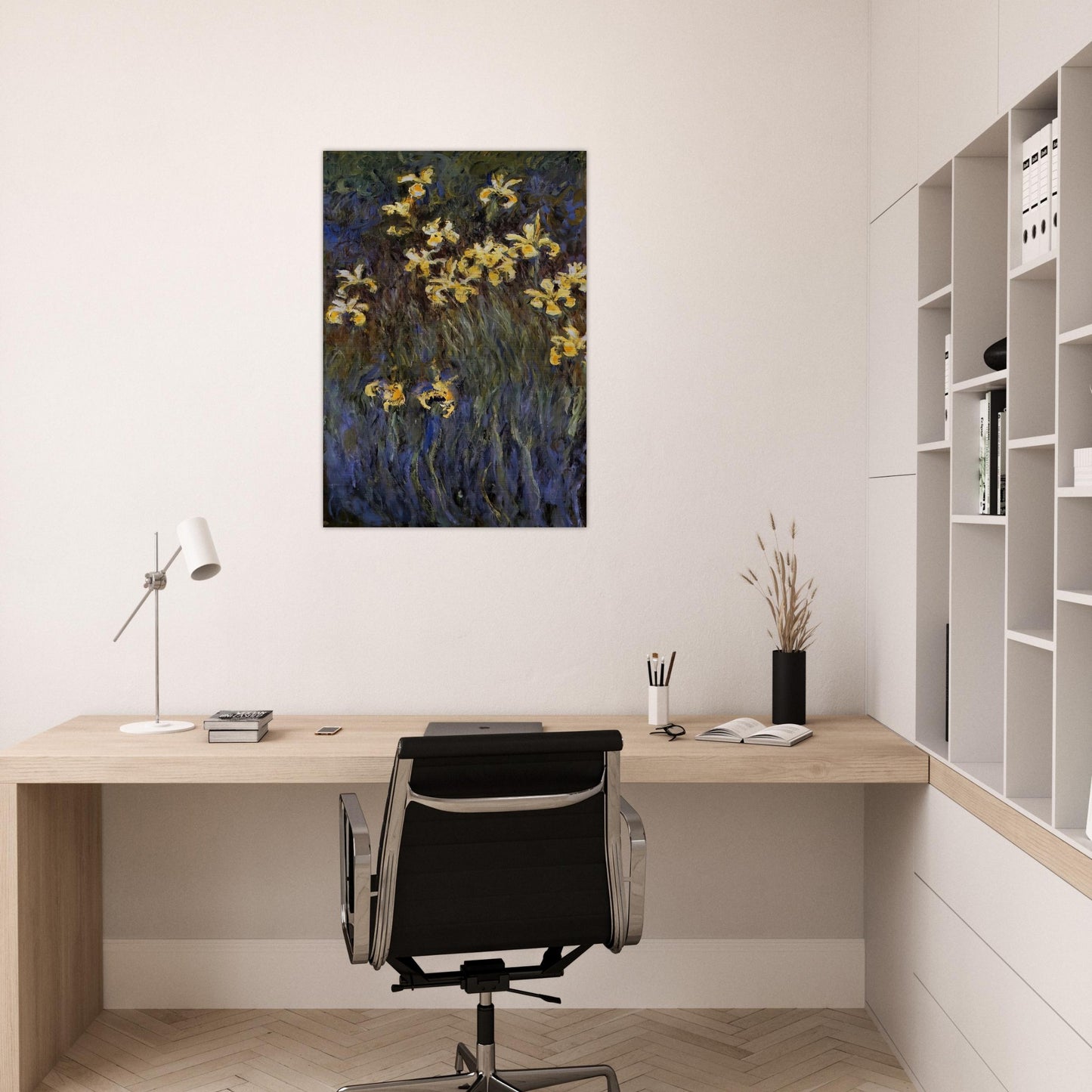 The Yellow Irises - claude monet Brushed Aluminum Print - 70x100 cm / 28x40 inches | claude monet Aluminum Print | claude monet Prints