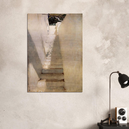 Staircase in Capri - John Singer Sargent Brushed Aluminum Print - 70x100 cm / 28x40 inches | John Singer Sargent Aluminum Print | John Singer Sargent Prints