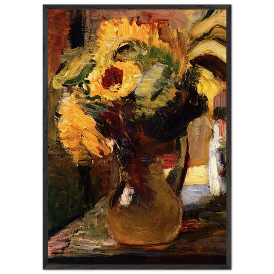 BOUQUET OF SUNFLOWERS 1897 - Henri Matisse 70x100 cm / 28x40 inches Framed Art Print – Black Wooden Frame