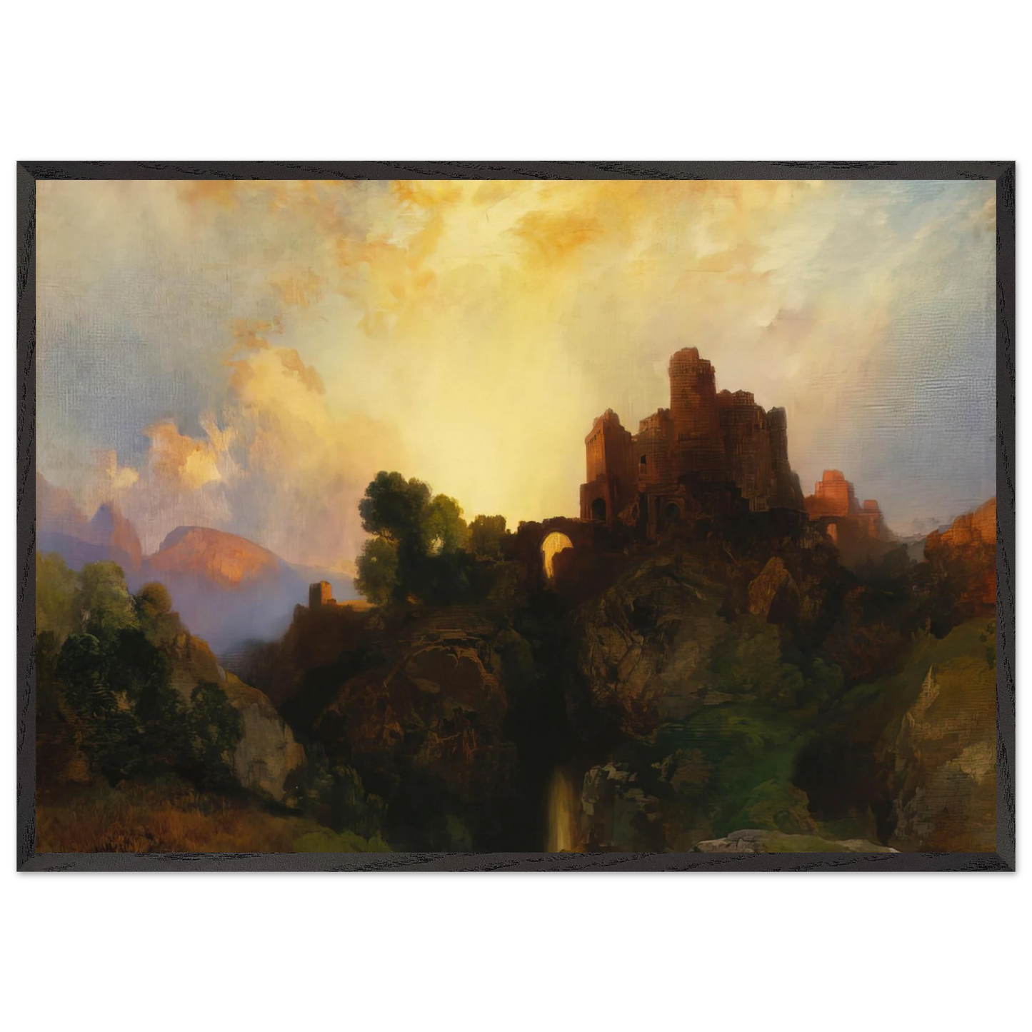 Caledonia - Thomas Moran 70x100 cm / 28x40 inches Framed Art Print – Black Wooden Frame