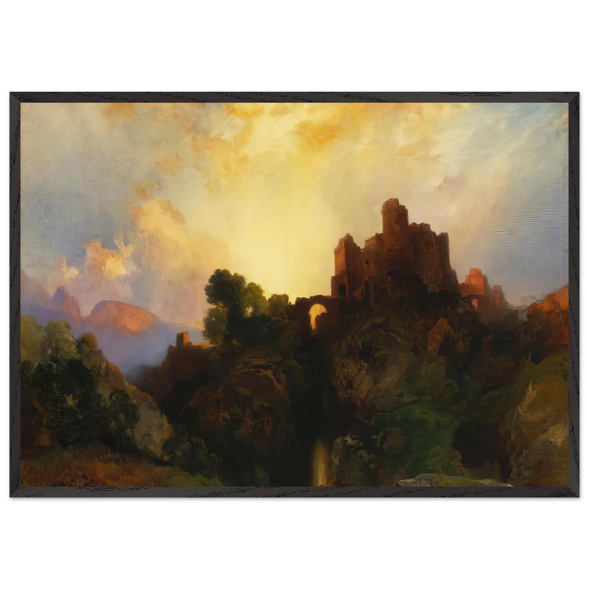 Caledonia - Thomas Moran 70x100 cm / 28x40 inches Framed Art Print – Black Wooden Frame