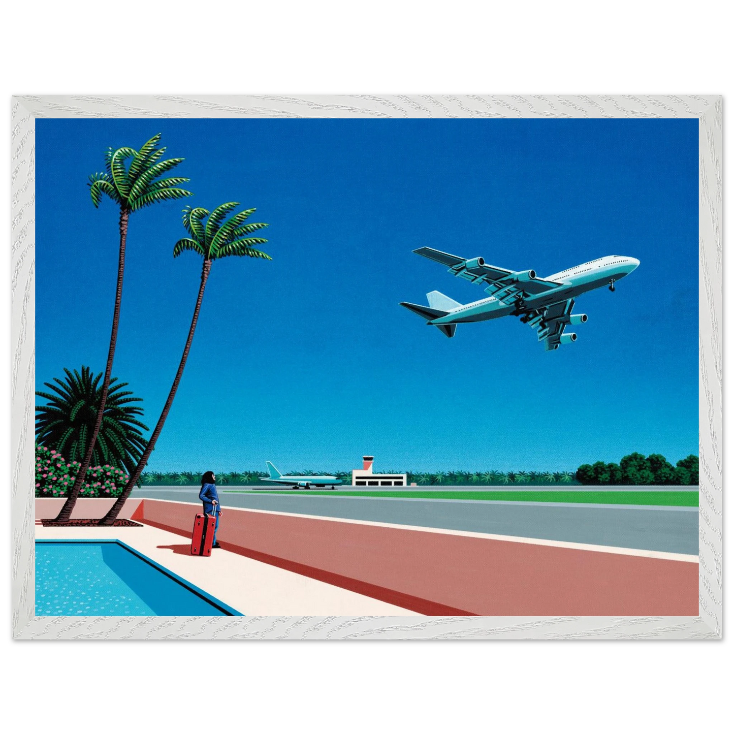 Hiroshi Nagai - Finest B-R-E-E-Z-E Takeoff Wall Art - 21x29.7 cm / 8x12" - Premium Wooden Framed Poster With Fine Art Paper - Wood frame