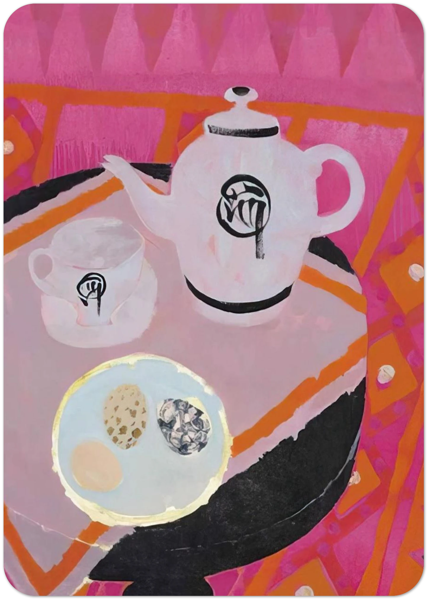 Chinese Teapot - 1989 By Mary Fedden Pack of 10 Post Cards | Mary Fedden Post Cards | A6 (10.5 x 14.8 cm) - 4.1 x 5.8 inches