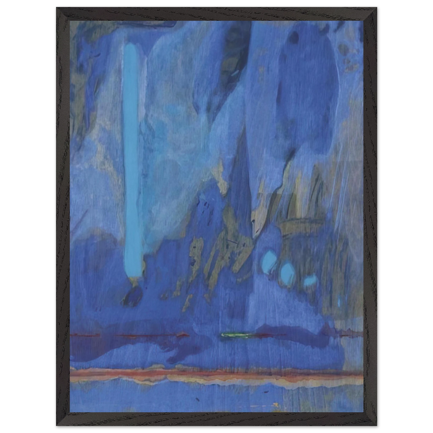 Helen Frankenthaler - Tales of Genji III - 1998 Wall art - 20x25 cm / 8x10 inches - Premium Wooden Framed Poster With Fine Art Paper - Black frame