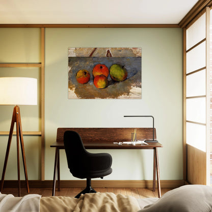 Four Apples - Paul Cézanne Brushed Aluminum Print - 70x100 cm / 28x40 inches | Paul Cézanne Aluminum Print | Paul Cézanne Prints
