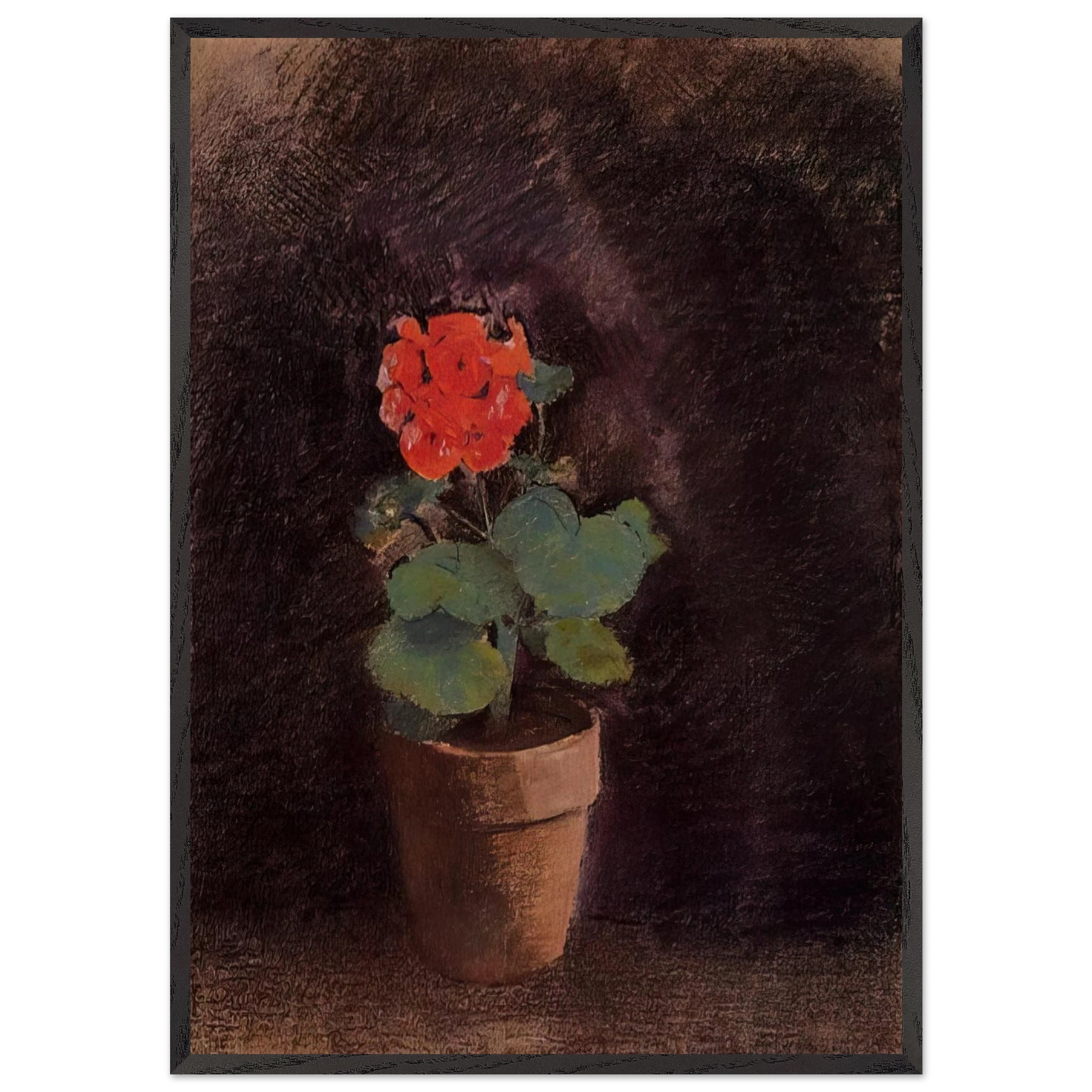 GERANIUM - Odilon Redon Framed Art Print – Black Wooden Frame - Default Title - -Framed Art Print