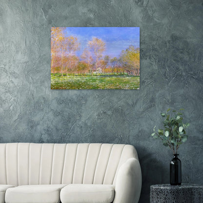 Springtime in Giverny - claude monet Brushed Aluminum Print - 70x100 cm / 28x40 inches | claude monet Aluminum Print | claude monet Prints