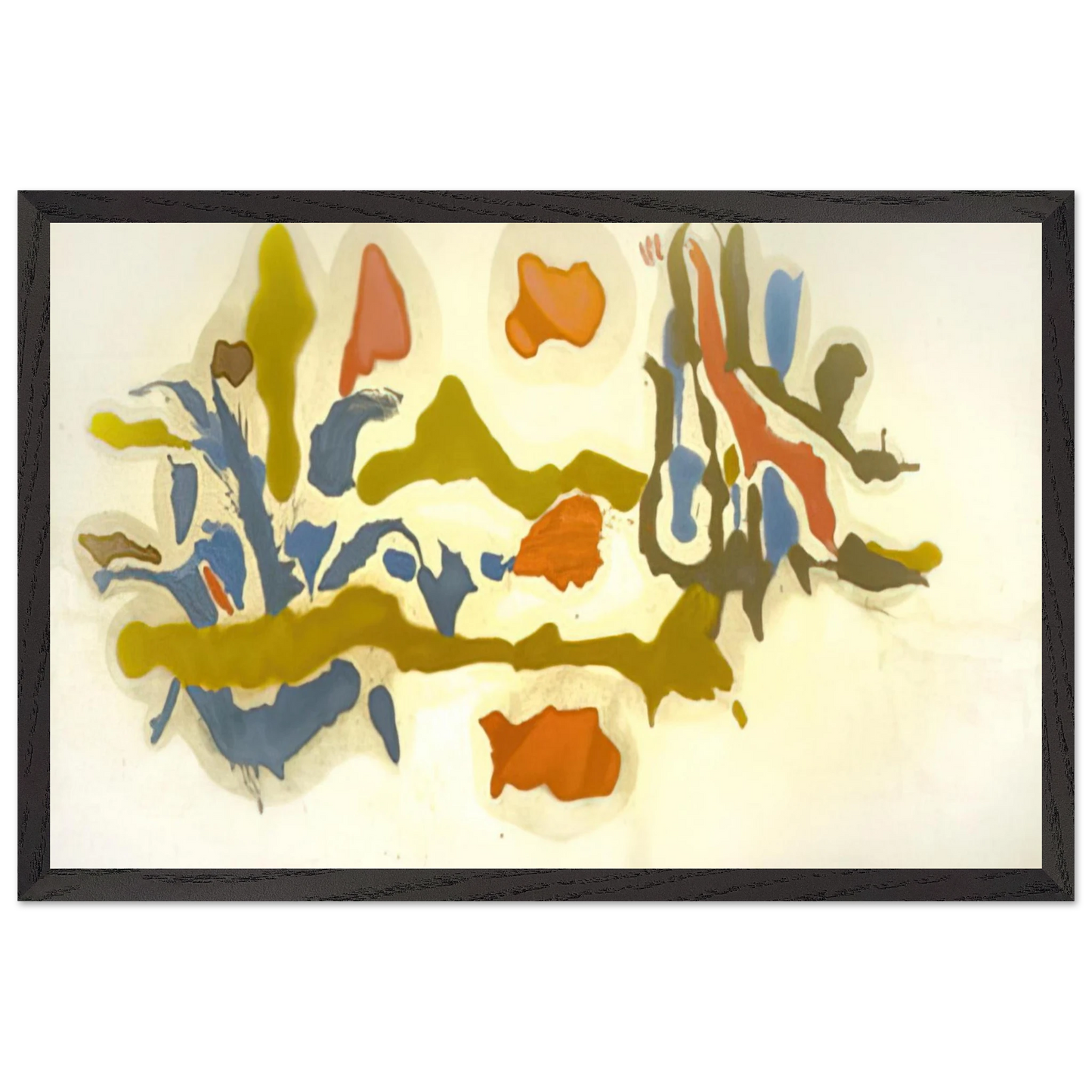 Helen Frankenthaler - Seascape with Dunes - 1962 Wall art - 20x25 cm / 8x10 inches - Premium Wooden Framed Poster With Fine Art Paper - White frame
